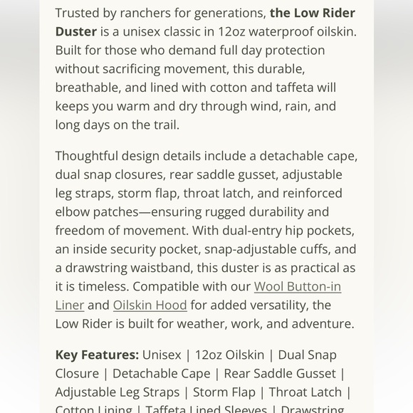 Low Rider Brown Duster Duck Cloth Oil Skin Waxed Cotton Trench Coat - Picture 10 of 16